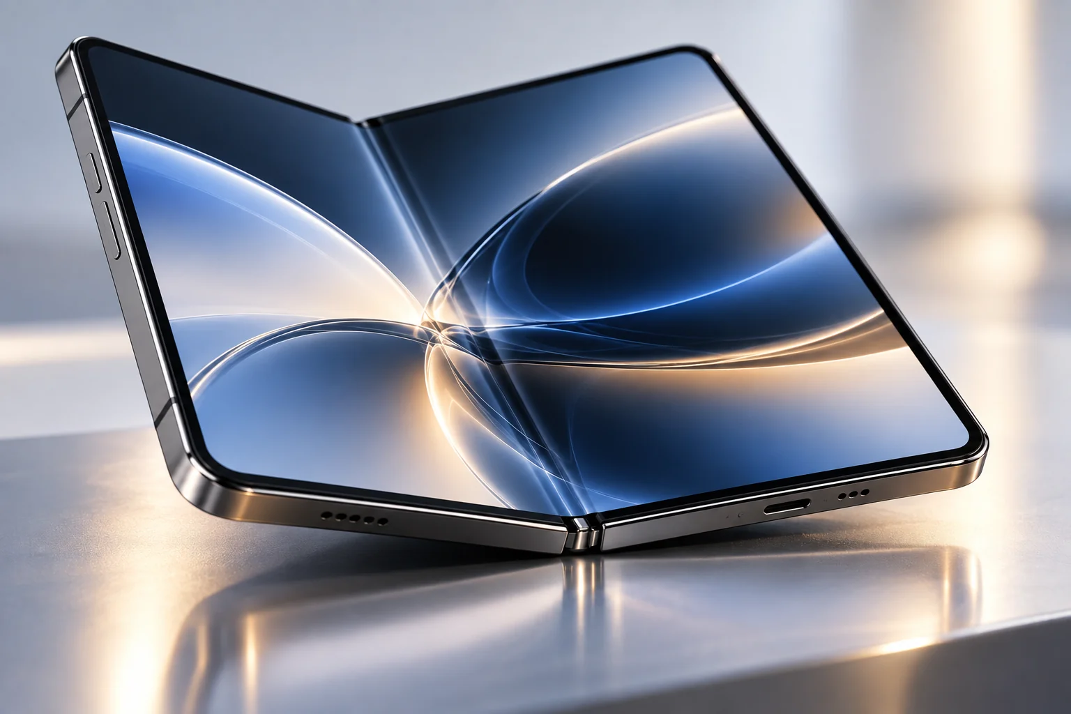 AI illustration of a foldable smartphone