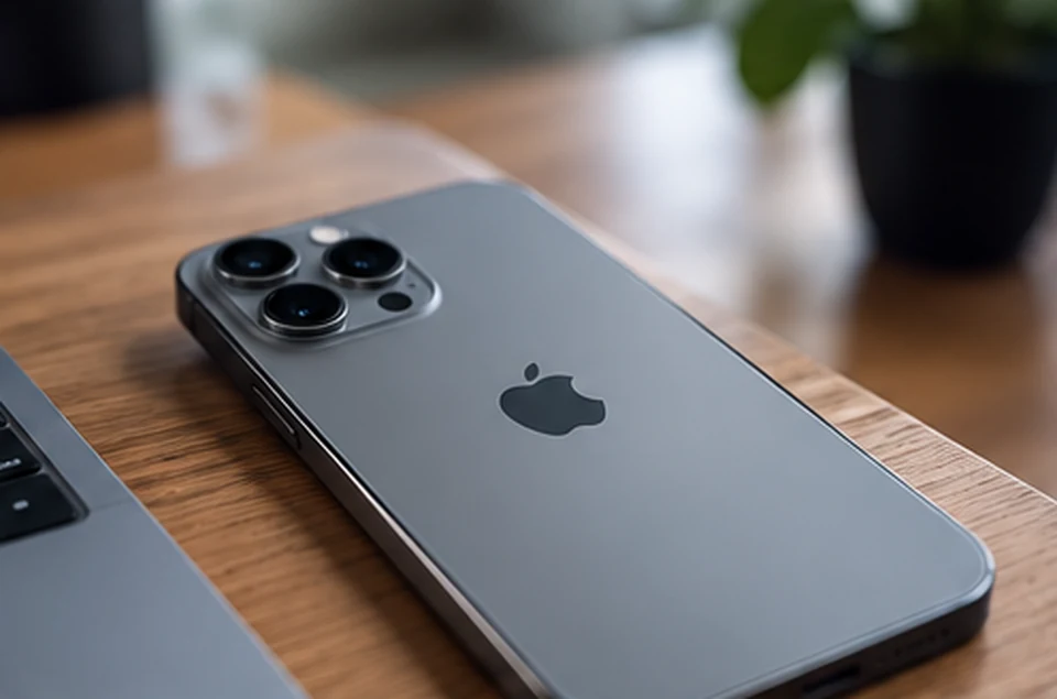 Redaktionelle Smartphone-Illustration am Schreibtisch; kein bestätigtes Produktfoto
